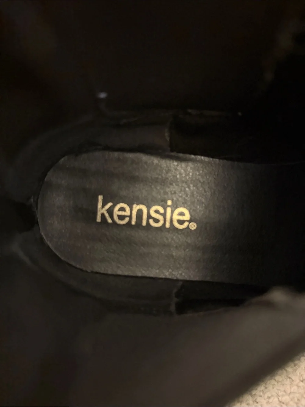 Kensie Black Suede Chukka Boots with Brown Trim